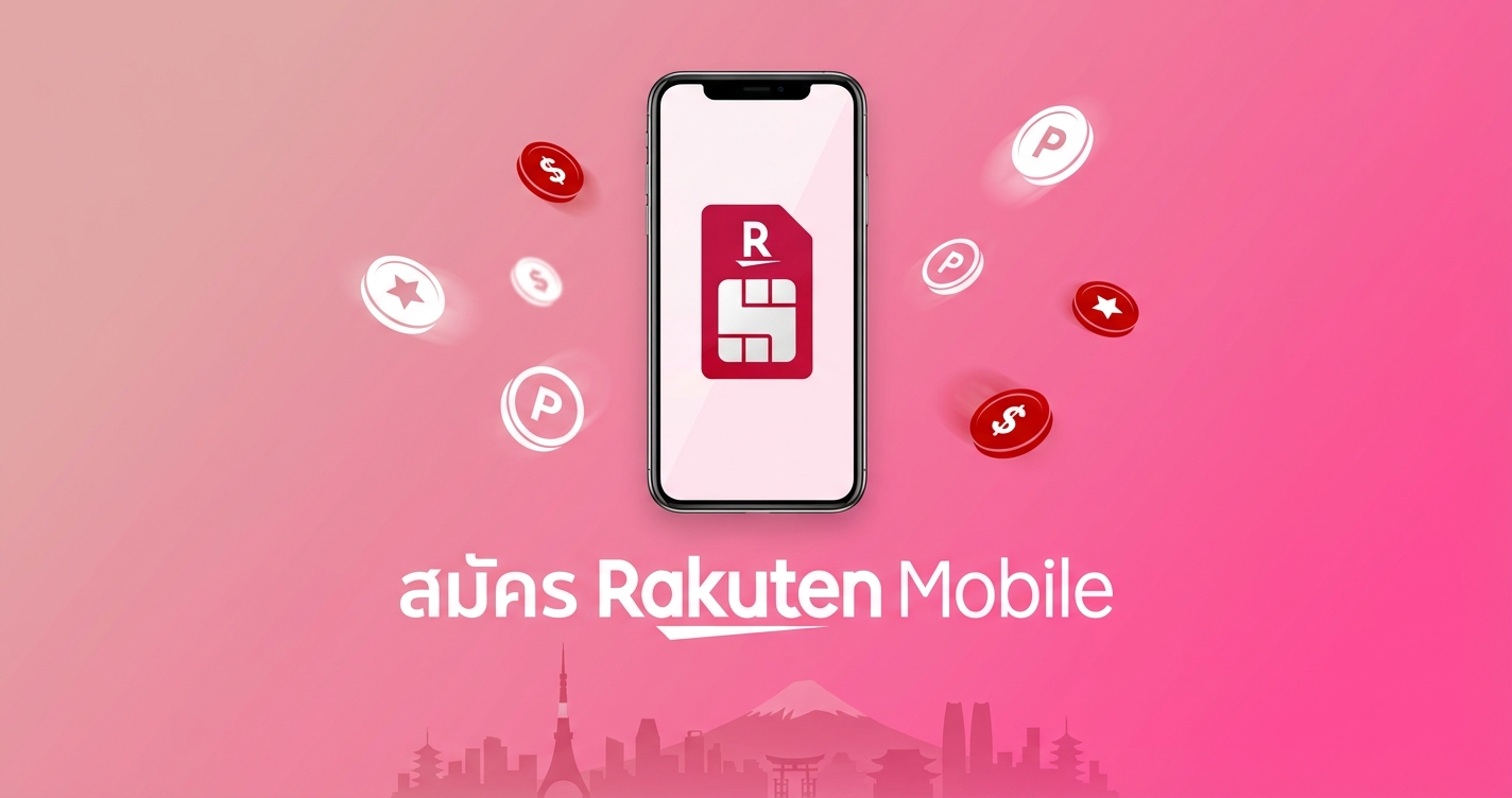 สมัคร Rakuten Mobile ญี่ปุ่น มือถือไม่อั้น ฟรีค่าสมัคร พร้อมรับพ้อยท์
